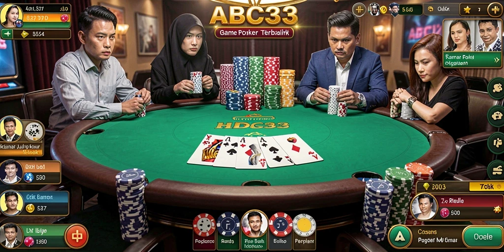 Screenshot ABC33 menunjukkan pemain sedang menikmati permainan Poker yang seru.