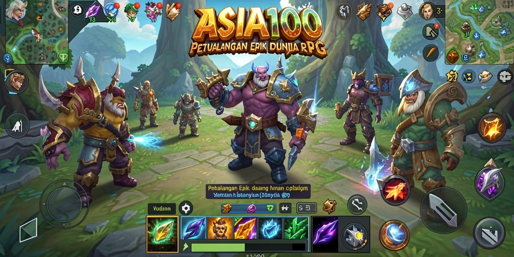 Tampilan gameplay ASIA100 yang menarik dan mendebarkan di dunia RPG.