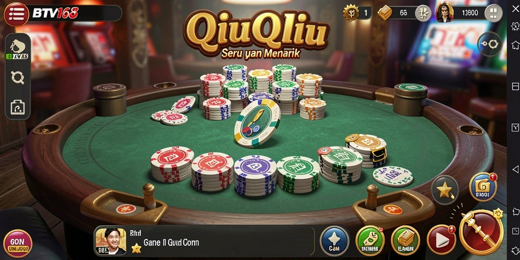 Tampilan gameplay seru dari BTV168 yang menampilkan QiuQiu.