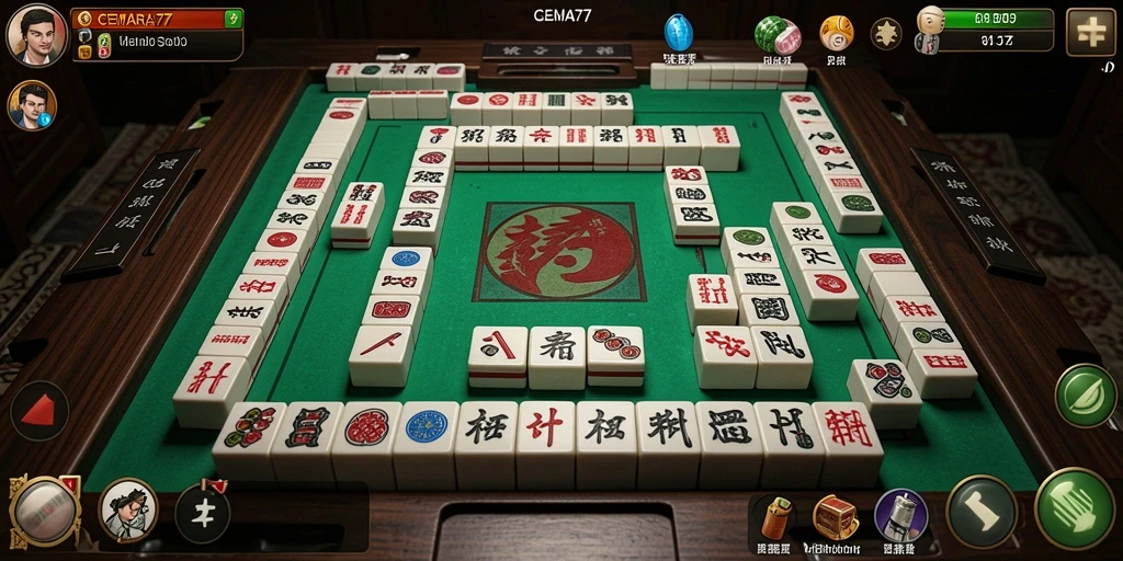Tampilan gameplay menarik dari CEMARA77 yang penuh strategi Mahjong.
