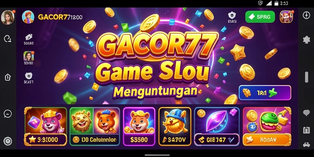 Tampilan gameplay GACOR77 yang menegangkan dan warna-warni.