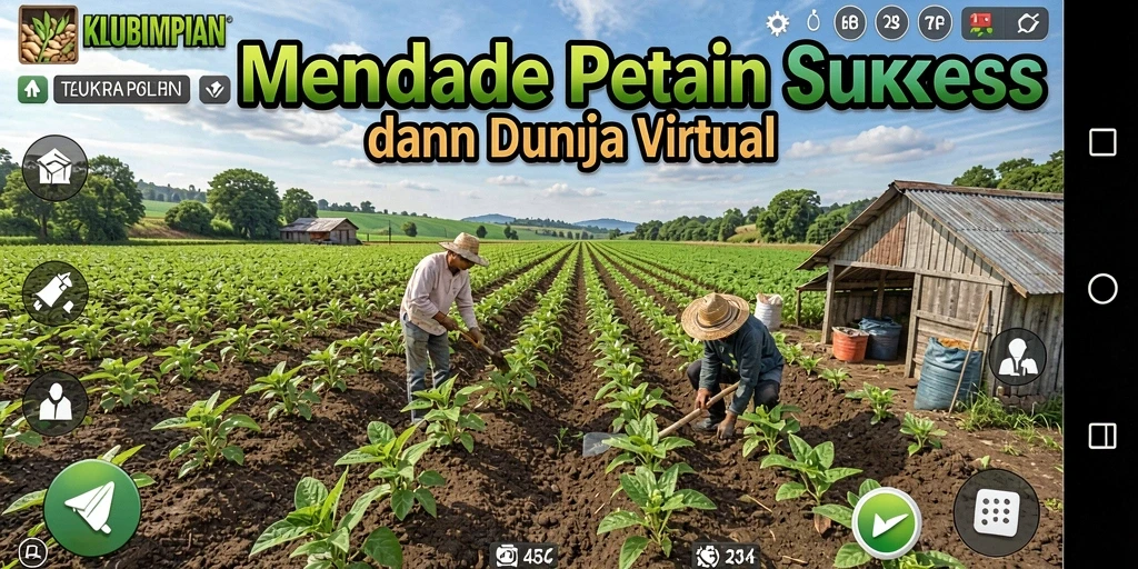 Tampilan gameplay menarik dalam KLUBIMPIAN dengan berbagai aktivitas bertani.