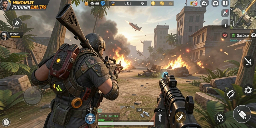 Screenshot gameplay MENTARI138 menampilkan aksi seru tembak-menembak.