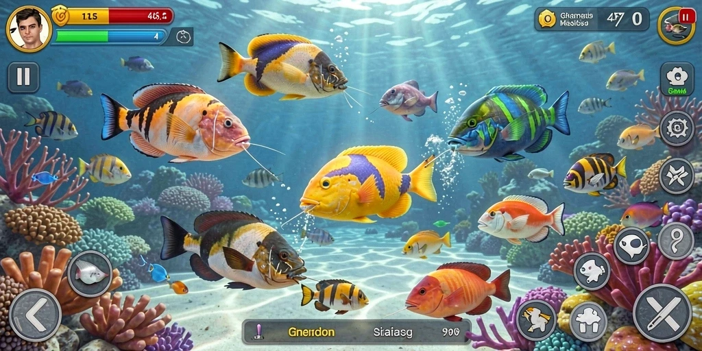 Tampilan gameplay seru menembak ikan di ORISTOTO.