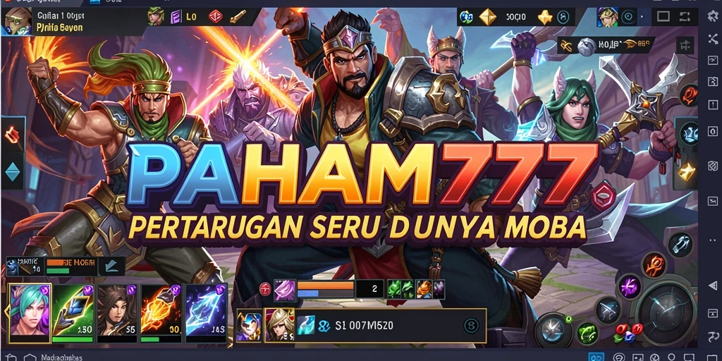 Tampilan gameplay menarik dari PAHAM777 dalam pertarungan MOBA.