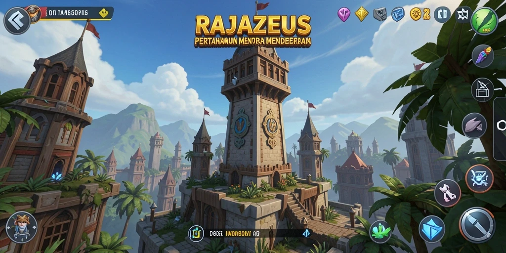 Tangkapan layar menunjukkan aksi strategis dalam permainan Tower Defense.