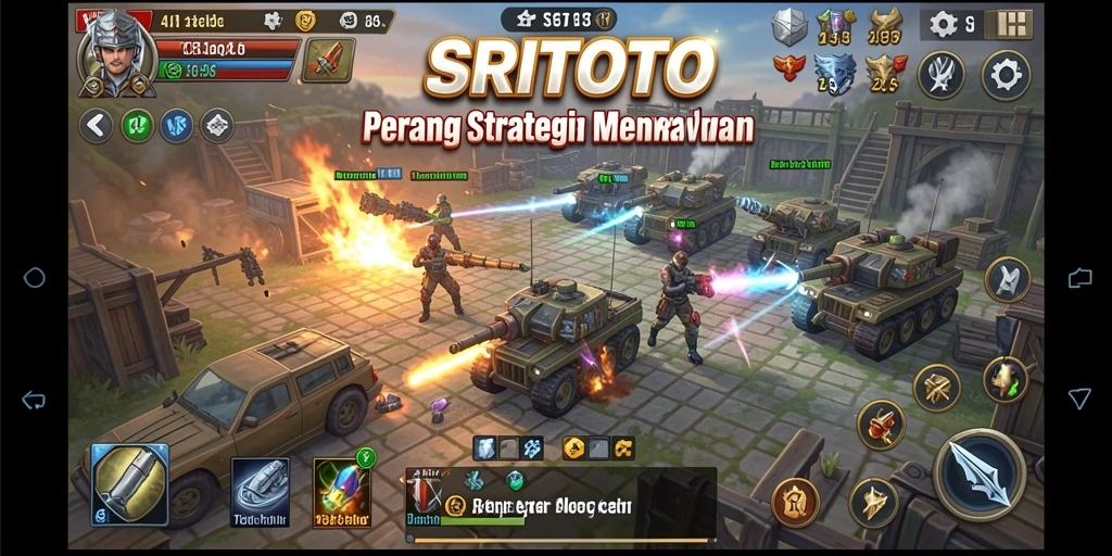 Tampilan gameplay menegangkan dari SRITOTO, menampilkan strategi pertempuran yang mendalam.