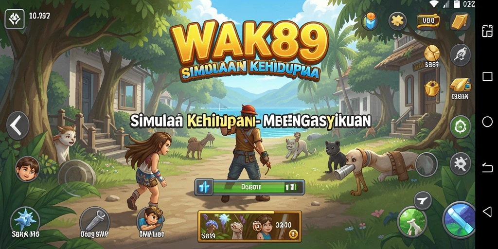 Screenshot gameplay WAK89 menampilkan interaksi karakter yang menarik.