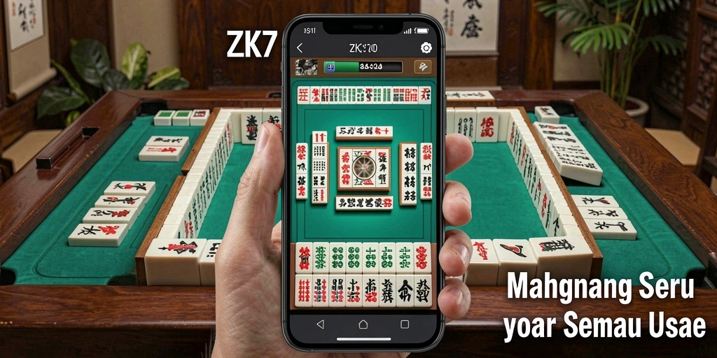 Screenshot gameplay ZK7 yang menunjukkan serunya permainan Mahjong.